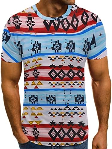 Men t Shirts Mens de verão Moda Casual 3D Digital Retro Impressão Camista Camista Camisa de Manga Curta Top Tão