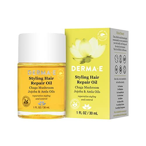 Óleo de reparo de cabelos para cabelos Derma-E-Nourish Hair and Scalp Relief Treatment-Anti Frizz e Fórmula Anti Breakage promove