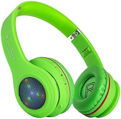Fones de ouvido Bluetooth Kids, fone de ouvido sem fio/ou ​​sem fio LED, um volume de 85 dB limitando fones de ouvido dobrável, microfone embutido, suporte a FM Radio/micro sd/tf, para telefone/tablet/pad/pc/Kindle/laptop/TV