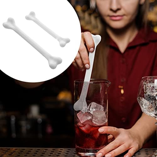 250pcs bar esqueleto mini coquetel ossos de acessório bebida mistura em forma de casa humana swizzle fantasia bebida agitador agitador branco mel decoração de mel bastão plástico para café