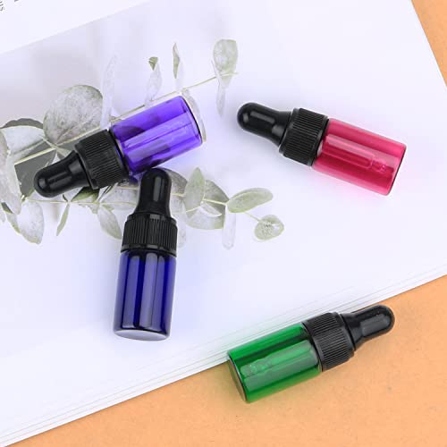 50 PCs/lote garotos de gotas pequenos multicolor 1ml 2ml 3ml Garrafa de vidro essencial de vidro essencial Amostra de perfume