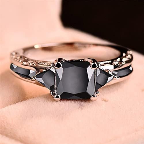 Anel de ansiedade de girassol anel de moda reativa de zircão preto Jóia de jóias de noivado liga do anel Tamanho 5 a 11 para homens mulheres