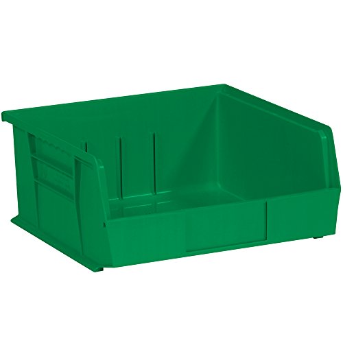 Pilha de plástico de suprimento superior e caixas de lixeira, 10 7/8 x 11 x 5 , verde