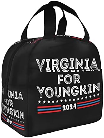 Swpwab Glenn Youngkin Virginia Governador Eleição 2021 Reutilizável Folha portátil reutilizável Bolsa de bento isolada para homens