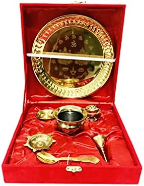 Gold Diwali Pooja Thali Conjunto Ladoo Gopal Bhog Plate Navratri Pooja thali Navaratri Puja Plate /Ação de Graças Presente