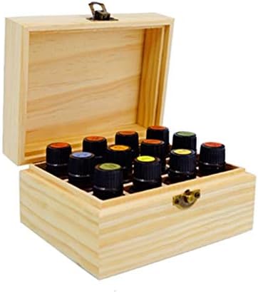 Caixas de armazenamento Wood 12 Compartamento Caixa de armazenamento essencial de óleo portátil 15 ml Exibição de garrafa Exibição