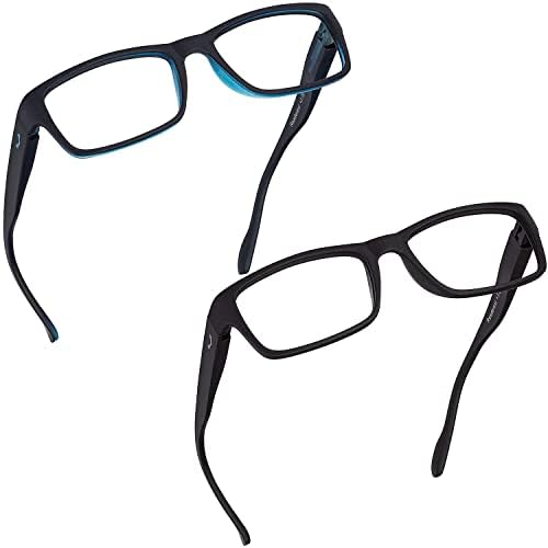 Leiterest Blue Light Blocking Reading Glasses, 2 óculos de computadores, moda para homens e mulheres, anti -brilho, anti -Eyestrain, Proteção UV