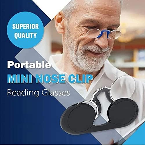Copos de leitura de clipe de nariz sem pernas mini portátil, óculos de leitura de chaveiro, óculos de leitura unissex