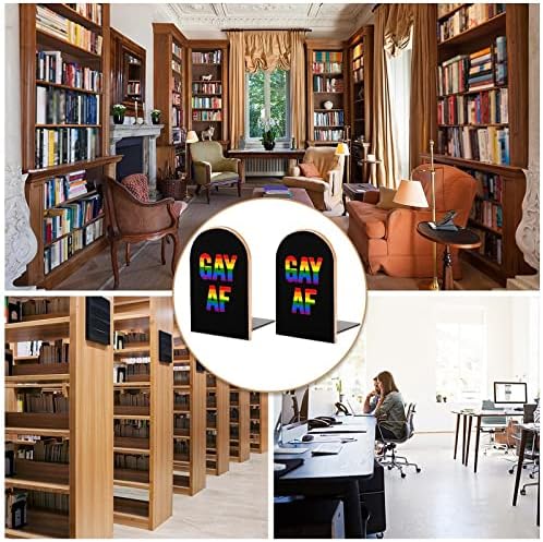Orgulho gay lgbt e fofo livro Endswooden Bookends Holder para prateleiras Livros Divisor Moderno Decorativo 1 par