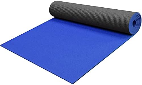 Yogaaccesousorias de 1/4 de espessura de alta densidade de luxo não deslizamento pilates e tapete de ioga, dois tons-preto/azul