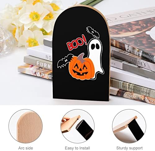 Boo Halloween Decorativo Livros para prateleiras 1 livro Ends finais de escritório não esquisita Hold Stand