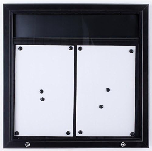 Placa de aviso com porta de travamento balanço para uso ao ar livre, placa de aviso montada na parede com superfície magnética preta, barra de cabeçalho opcional, alumínio