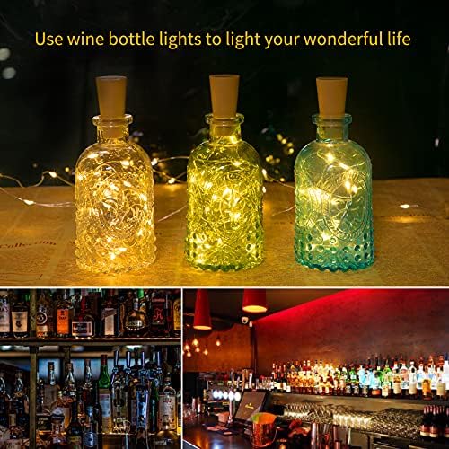 Luzes de garrafa de vinho de Brightown com cortiça, 10 pacote 20 LEDs de bateria à prova d'água Luzes de cortiça, Luzes