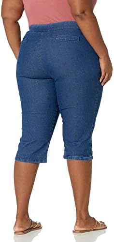 Coleção clássica chique feminino feminino de tamanho fácil e elástico da cintura Capri-Pant Capri