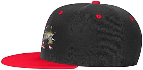 Largemouth Bass Punk Hip Hop Base de beisebol, chapéu de snapback ajustável para chapas de menino e garotas chapéus chapas