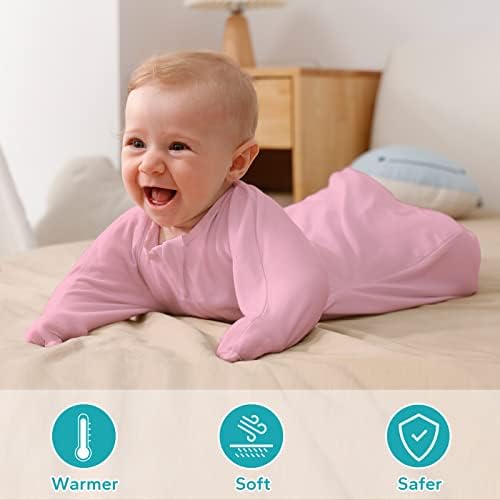 Zigjoy Baby Swaddle Sack Sack com zíper de duas vias, de algodão 1,0 TOG Infantil Transition Wearable Blain por 3-6 meses