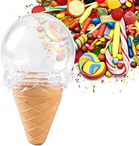 8 PCS Cadeiro de doces em forma de sorvete, recipientes de doces de plástico claro para casamentos, aniversários, favores de festas e presentes