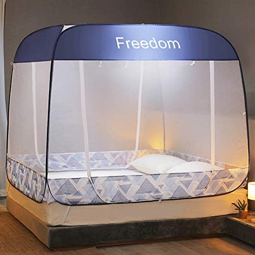 QCM Pop-up Mosquito Líquido Canopy para camas, barraca independente para acampar, com fundo líquido totalmente fechado, dobrando o design portátil para adultos para bebês Trip