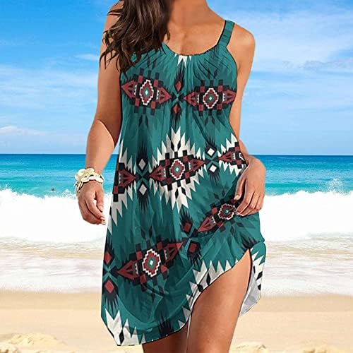 Vestidos de verão para mulheres praia praia primavera estampa floral de sol cubra uco de pescoço de pescoço de verão sem mangas
