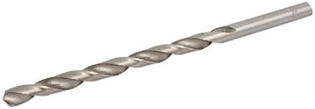 X-Dree 8,2mm Corte Dia 165 Longo HSS Longo reto redote Twist Bit Bit Silver Tom (Taglio Argentato Tondo da 165 mm Con Taglio Tondo