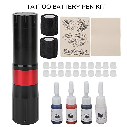 Caneta de máquina de bateria de tatuagem, confortável tatuagem de tatuagem caneta LCD LCD Aluminum liga de alumínio