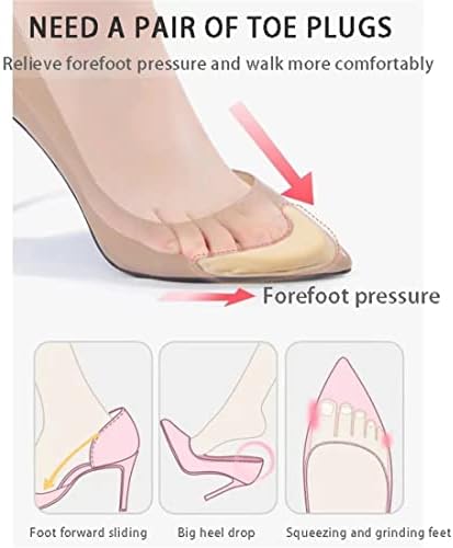 2 pares de dedo do dedo do pé inserções de inserções, inserções de enchimento de sapatos reutilizáveis, preenchimento de dedo de espuma para mulheres saltos altos do dedo do pé plugue sapatos de almofada meio esponja