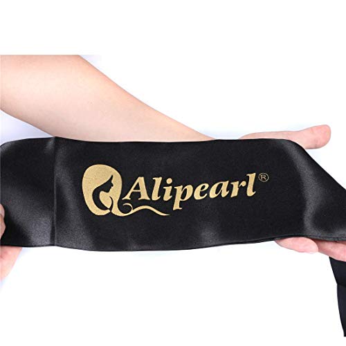 Ali Pearl Edge Wrap para lenço preto de borda de cabelos-sátina, colocando lenço para perucas frontais de renda Soft