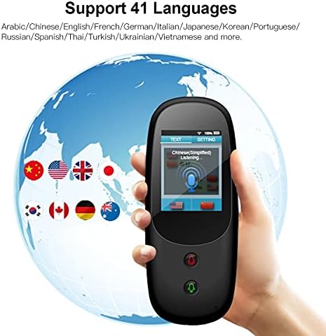 Dispositivo de tradutor de voz de linguagem inteligente grossa com tela sensível ao toque de 3,1 polegadas 51 idiomas