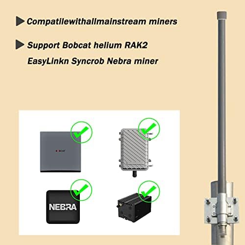 JunShuntong 8DBI Helium Hotspot Antenna 868/915 MHz Kit de antena Lora, Antena de mineração de direção Omni-Direcção ao ar livre com raio de raio