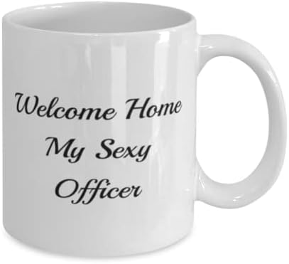 Oficial Correcional Caneca, Bem -vindo em casa, meu oficial sexy, idéias de presentes exclusivas para o oficial correcional,