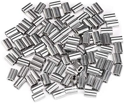 60pcs de 1,4 mm de alumínio de alumínio Cabo de fábrica de barril duplo para cabo de corda de arame e qualquer coisa requer um cabo