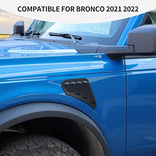 Linskip Fender Tampa lateral Tampa de ventilação Compatível com Bronco 2021 2022 2023, acabamento lateral do Bronco Fender, acessórios de ventilação do Bronco, 2pcs