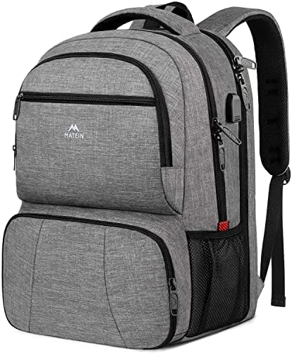 Matein Backpack do almoço, mochila mais fria isolada de 17 polegadas com porto de carregamento USB para homens, mochila para lancheiras
