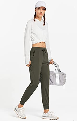 Libin Women's Joggers Calças leves que correm calça de moletom com bolsos calças casuais cônicas atléticas para treino, lounge