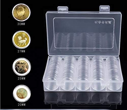 ANNCUS 100pcs 27 mm 30mm Coin Cases Capsules Holder de plástico transparente Caixa de armazenamento redondo 30 pontos/lote