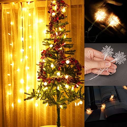 Milexing Luzes de Natal, Star String Lights 19,7ft/6m 40 Luzes de fada LED Luzes de cordas alimentadas por bateria para casa de festas em casa aniversário de Natal de Natal Decoração externa interna