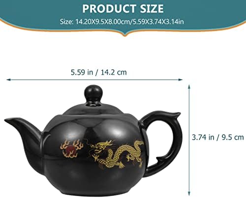 Doitool Chinese Tea Conjunto de chá de fogão chinesa chinês kung fu panela de chá, chaleira preta de porcelana chaleira vintage