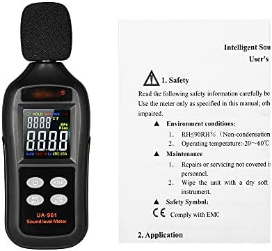 SJYDQ Digital Nível de som do medidor Volume de ruído Medição do instrumento de decisor Testador de monitoramento com modo de espera