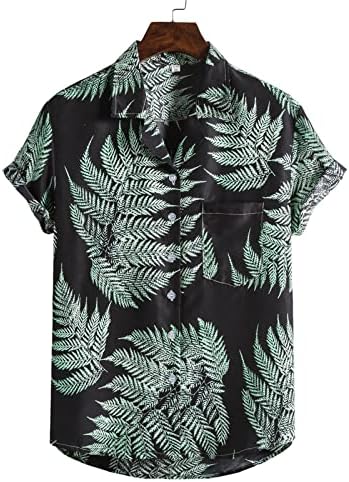 XXBR Hawaiian Shirts Casual Button-Down Short Shorts Impresso Summer Beach Tropical Hawaii Camisa Ternos de camisa. Camiseta de malha