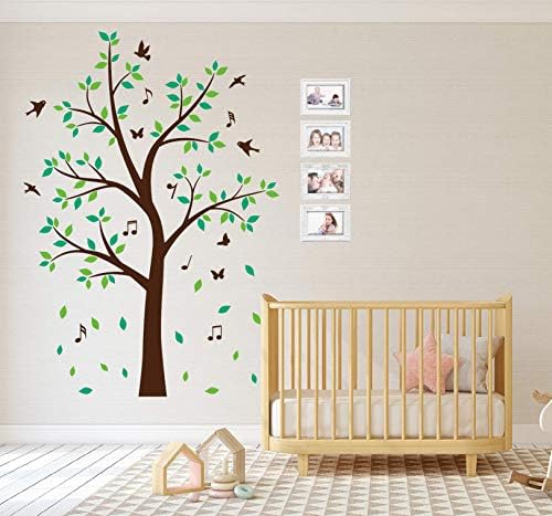 Family Photo Tree Decoração de parede Decalques de parede adesivos de estar de estar em casa Decalque decalques de parede de bebê, árvore de memória e pássaros, adesivos de parede, borboleta
