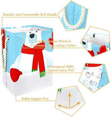 Onicey Christmas Bear Bin Great Storage Bin dobrável cesto de roupa para cesto de berçário e quarto de crianças