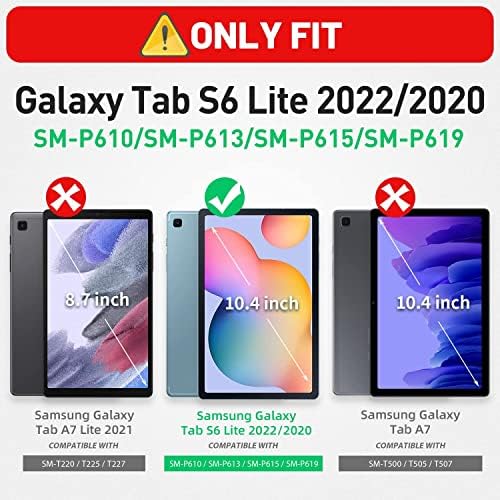 Caso YHB para o Samsung Galaxy Tab S6 Lite 10,4 polegadas 2022/2020, capa de visualização de vários ângulo de proteção de fólio slim,