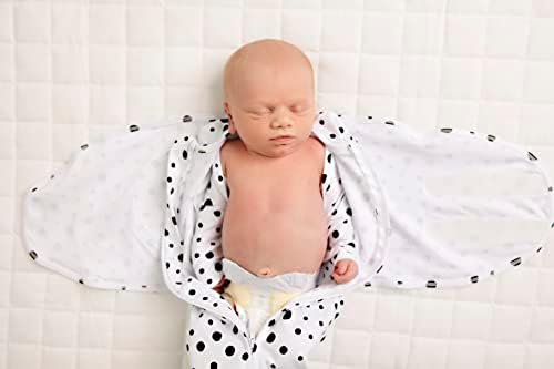 Lullababy Swaddle-saco de sono de algodão premium para recém-nascidos, Ultra-Soft & Breathable, Securble Secure