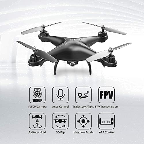 Holy Stone HS110D FPV RC Drone com câmera 1080p HD Vídeo ao vivo de 120 ° WiFi WiFi Quadcopter com controle de gestos, altitude Hold,