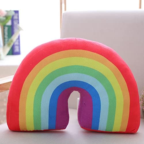 Muzrunq travesseiro arco -íris nuvem em forma de travesseiro em forma de arco de pelúcia de pelúcia de pelúcia de pelúcia