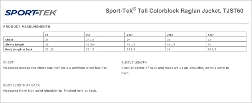 Raglan de colorblock grande e alto do Sport-Tek