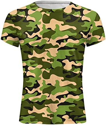 XXBR Men Fashion Spring Summer Summer casual Manga curta o pescoço camuflagem impressa camisetas Top Tees Tech Apparel