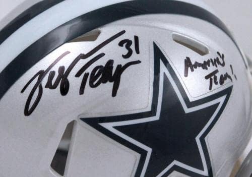 George Teague autografou o Dallas Cowboys Speed ​​Mini capacete com equipes de equipes das Américas - Mini Capacetes Autografados