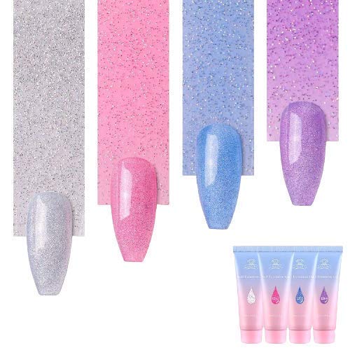 Kit de gel de unha poli -glitter makartt glitter com pacote de kit de decoração de unhas
