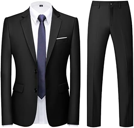 Kudoro Mens Suits Slim Fit 2 Peças Formal Two Butter Single Trestted Tuxedo For Men Wedding Casual Business Jacket calças
